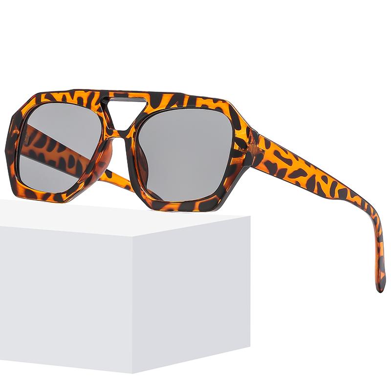 5set Female Large Frame Square Sunglasses Fashion New Retro Double Bridges Sun Glasses Female Luxury Designer Lady Eyewear UV400