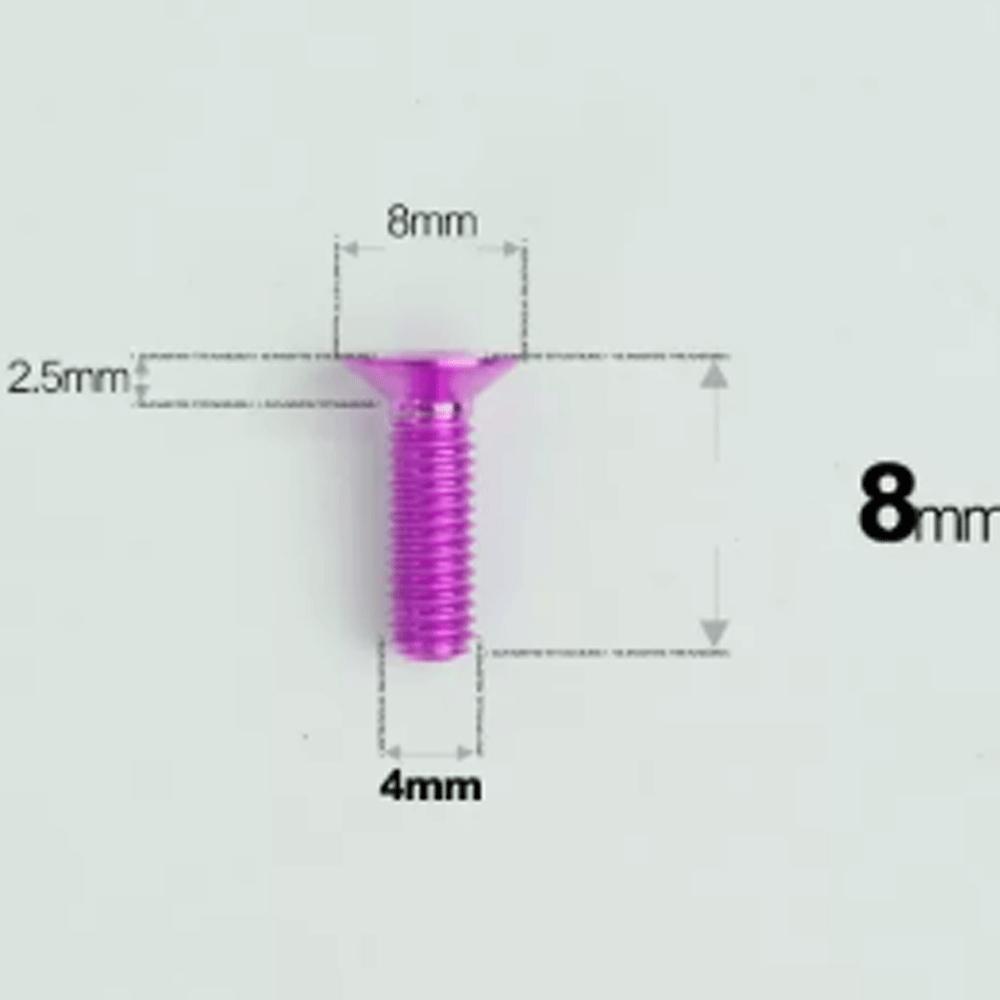 Multiple Color M4 p0.7mm x 8 10 12 14 16 18 20 -45mm GR5 Titanium Alloy Countersunk Screw Bolt  T20 Torx Flat Head For Motocycle