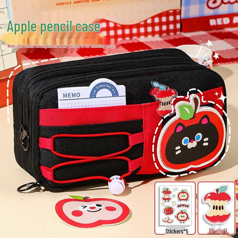 Apple Velcro Pencil Case: High-Value New Year & Back-to-School Gift 2025 - Trendy Stationery Box for Girls