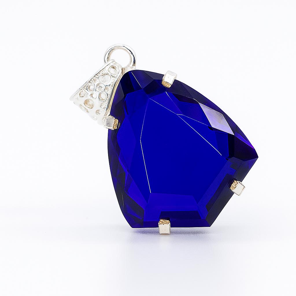 Blue Tanzanite 63 Ct CERTIFIED 925 Sterling Silver Fancy Pendant Jewelry AI-99-NS