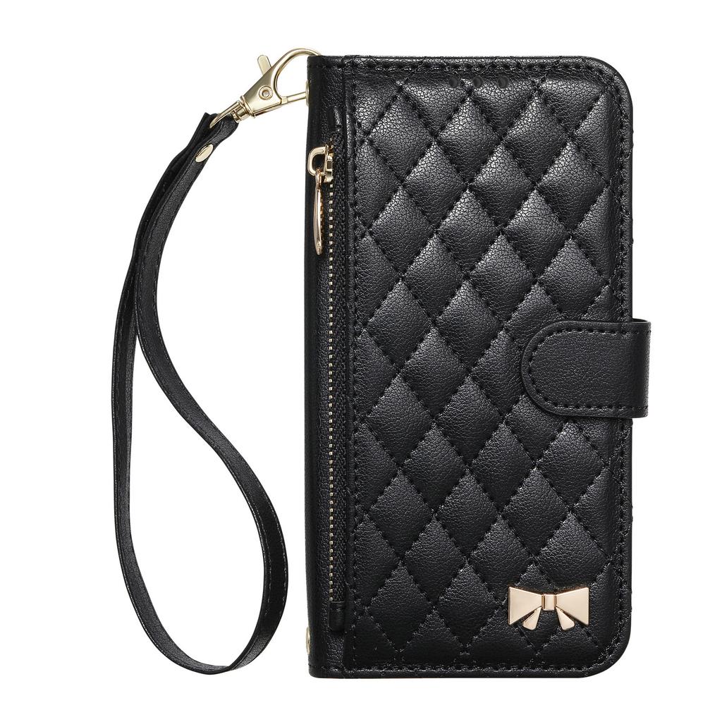 Leather Wallet Flip Case for Motorola Moto G05 G15 Power G75 G85 G56 G86 G57 G67 G77 5G Phone Cover with Wristlet Strap