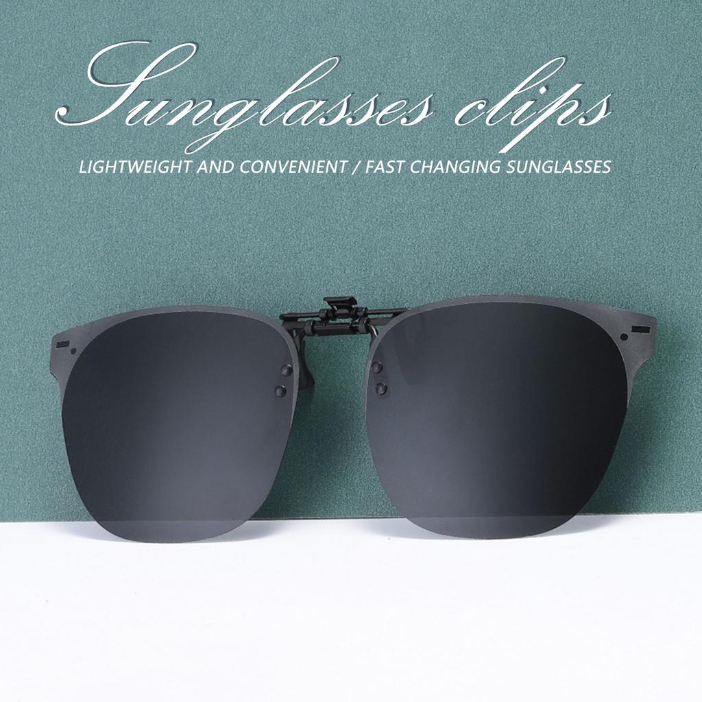 Clip On Sunglasses Rimless Clips Onto Nearsighted Glasses for Sports and Outdoor Activities