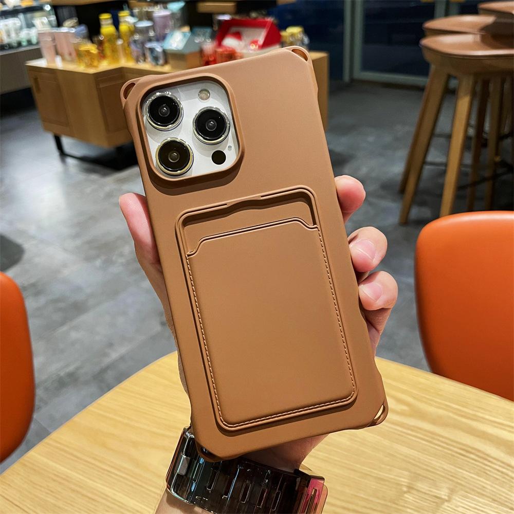 X Four Corners Anti-drop Card Mobile Phone Case Apple 17PROMAX Anti-drop Mobile Phone Case Silicone Card Case 13PRO Suitable