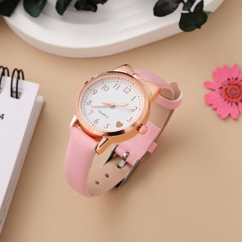 POPETPOP Girls' & Boys' Sports & Student Watches, Luminous, Waterproof, Analog, Fashionable, Cute, Pink