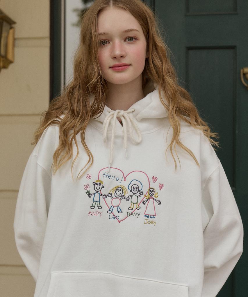 CPGN STUDIO Friends Stitch Embroidered Hoodie Ivory