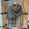 NINA SOLOR 100% Cashmere Double-Sided Houndstooth Scarf Shawl