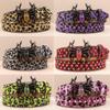 Leopard Print Rhinestone Punk Leather Belt - Y2K Style Women's Decorative Waistband