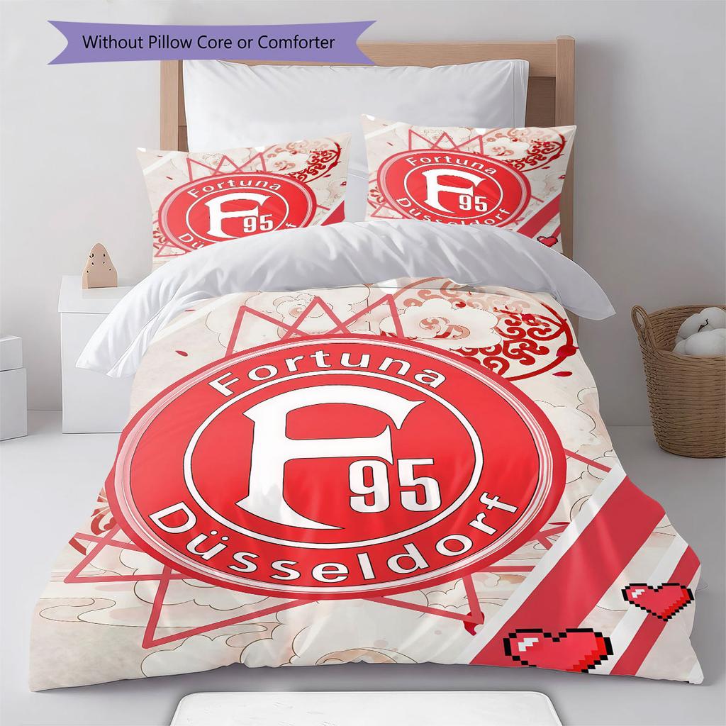 Fortuna Düsseldorf Bedding Quilt Set Quilt Cover Pillowcase Home Decoration Birthday Gift (1 * Duvet Cover + 2 * Pillowcase, Without Core)
