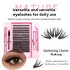 Natural Dense Sectional False Eyelashes with Quick-Set Glue and Tweezers for Beginners