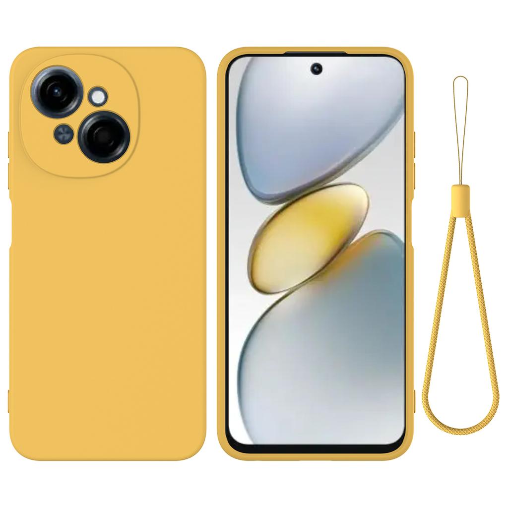 For TECNO Spark Go 2025 Case Liquid Silicone Phone Back Cover with Hand Strap