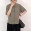 ZANZEA Women Casual Round Neck Stripe Print Loose Half Sleeve Blouse
