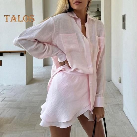 Zestaw plażowy Cover-Up Koszula z długim rękawem przezroczysta i sukienka Casualowy 2-częściowy strój do pływania Ochrona przed słońcem