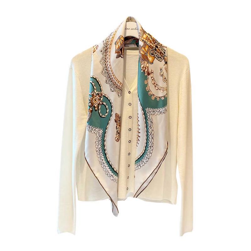 NINA SOLOR Pumpkin Carriage Twilled Silk Scarf