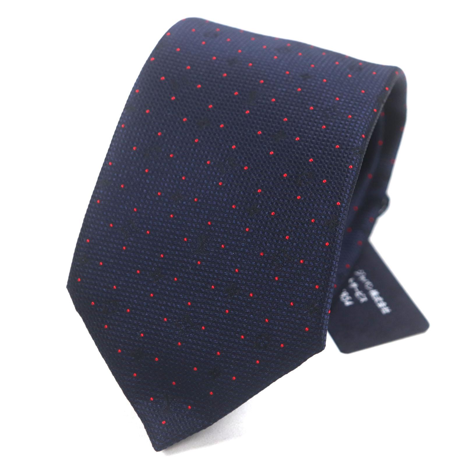

Pristine LOUIS VUITTON tie Cravate Monogram LV Dot Pattern Navy silk mens M75940 Used