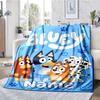 Custom Name Bluey Theme Printed Blanket - Perfect for Couch, Bed, Travel & Outdoor Use | Machine Washable, Cozy & Durable.