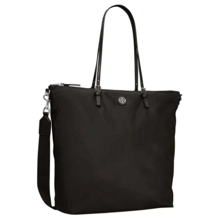 Tory Burch Tb Virginia Commuter Large Capacity Fabric Tote Bag Shopping Crossbody Shoulder Bag Women Tote Black 85063-001