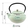 Cast Iron Kettle 1.5L Mint Infuser Steel Strainer For Herbal Tea