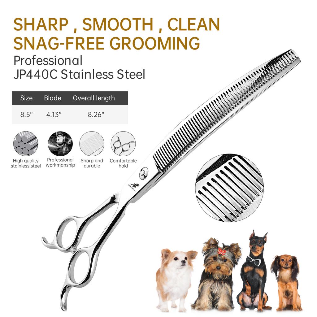 8.0 Inch, Fish Bone Dense Teeth Curved Teeth Cosmetic Scissors Curved Scissors, Pet Trimming Scissors Curved Teeth Scissors Pet Curved Teeth