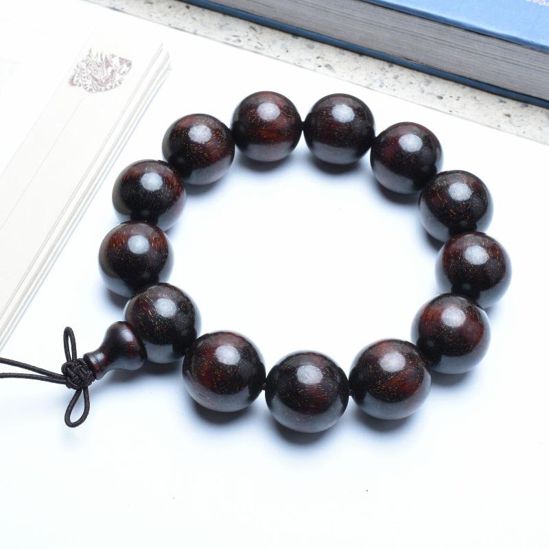 Venus Old Material Small-Leaf Red Sandalwood Prayer Beads Chain - High Oil Density, Unisex, New Chinese Style Decoration Gift