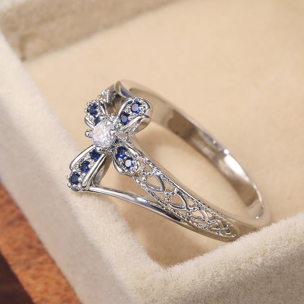 Rings, Crosses, Hollow Zircon Rings, Women'S Ring Accessories