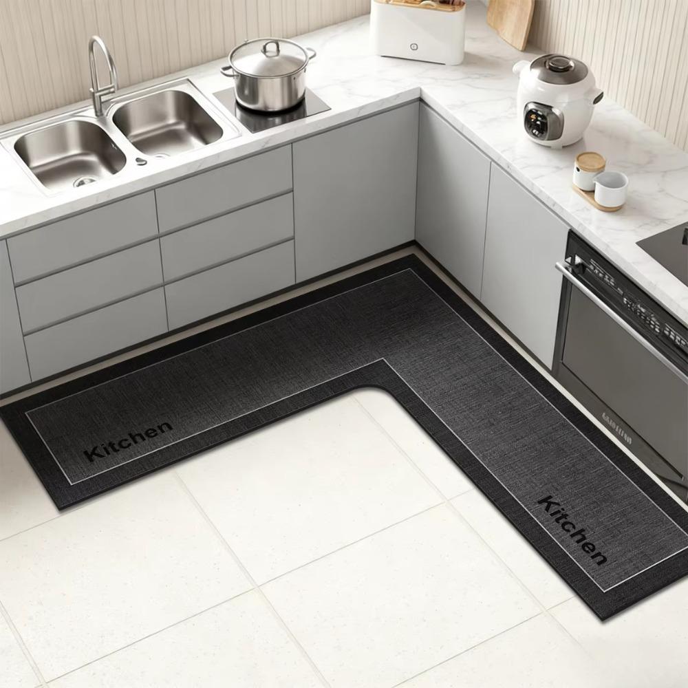 Tapete de Cozinha em L de Luxo Antiderrapante Lavável Tapete de Banheiro Absorvente de Água Resistente a Óleo Tapete de Canto de Cozinha Para Canto da Casa