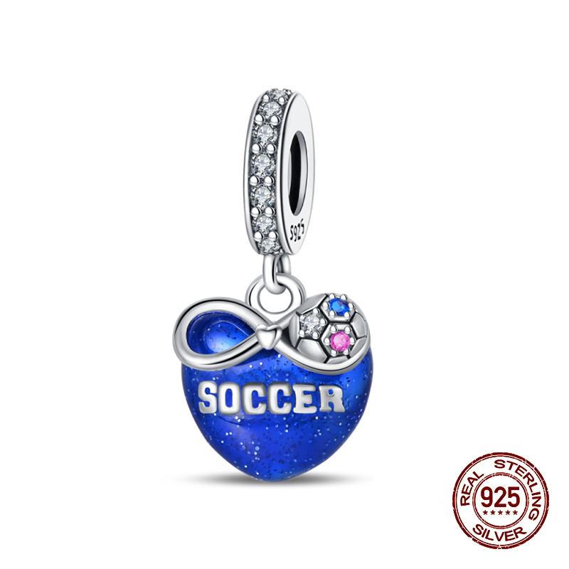 Sports Series Charm Jewelry Football Beads 100% Copper Pendant Fit 3Mmoriginal Bracelets Diy Souvenir Gift