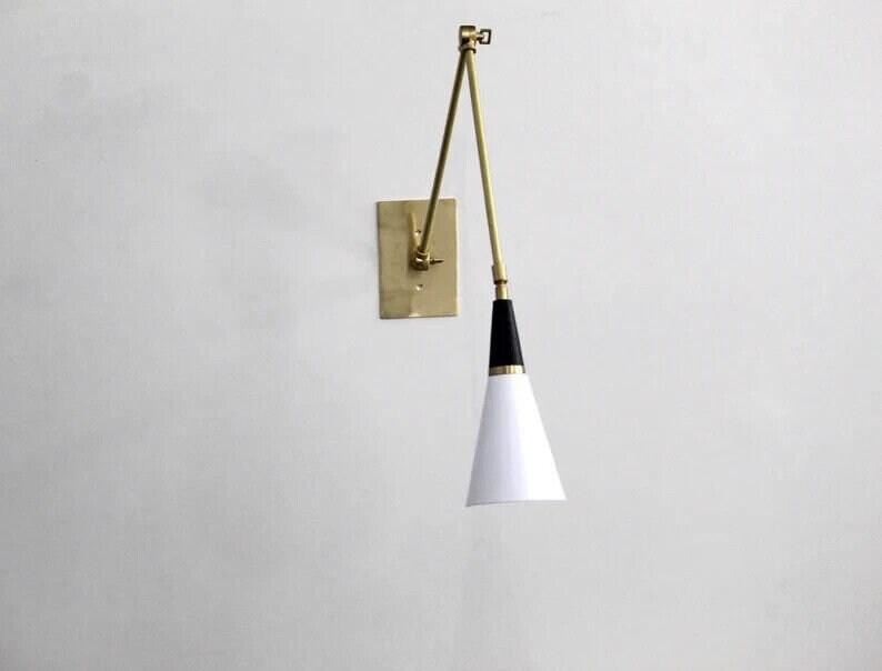 Adjustabl Sciccoso Light Mid Century Modern Vanity Brass Wall Sconce Light Gift for Christmas