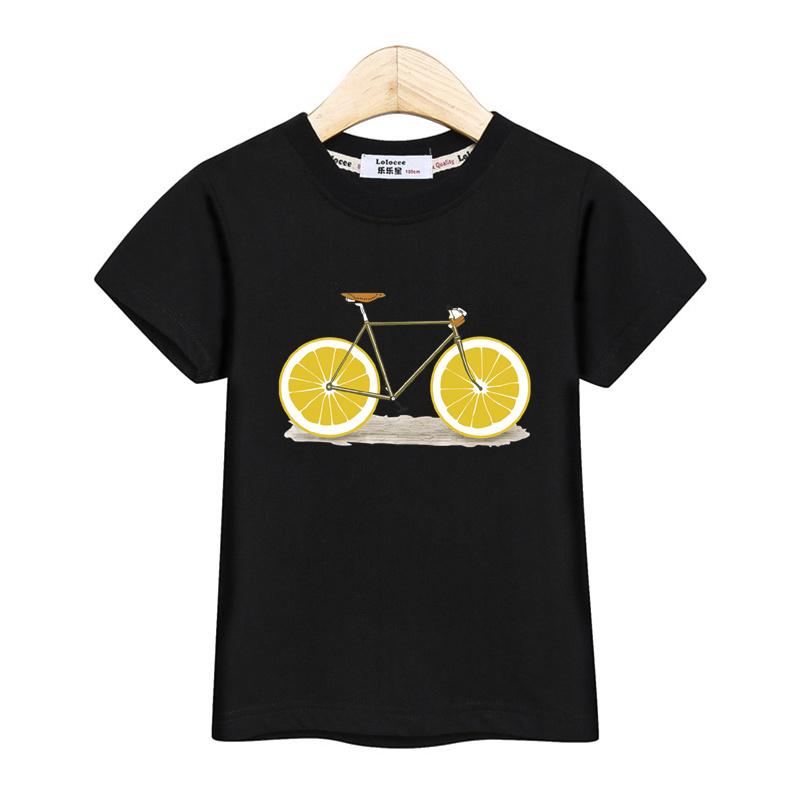T-shirt Estiva Bambini Frutta Bicicletta Maglietta Divertente Ragazzi Ragazze Cartoni Animati Top Magliette a Maniche Corte