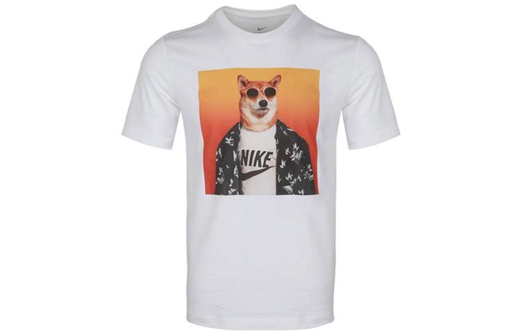 

Nike T Shirts Men s White Crew Neck Moderate Straight Fit CT6313-100 M