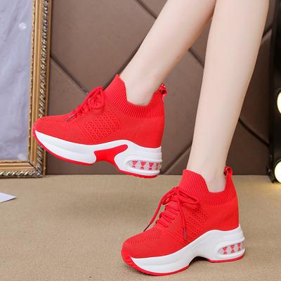 Fashion Girl Sneakers Shoes Women White/Black /Red Breathable Autumn Sneakers Casual Shoes Female Colors Shoes Heels Zapatillas Mujer