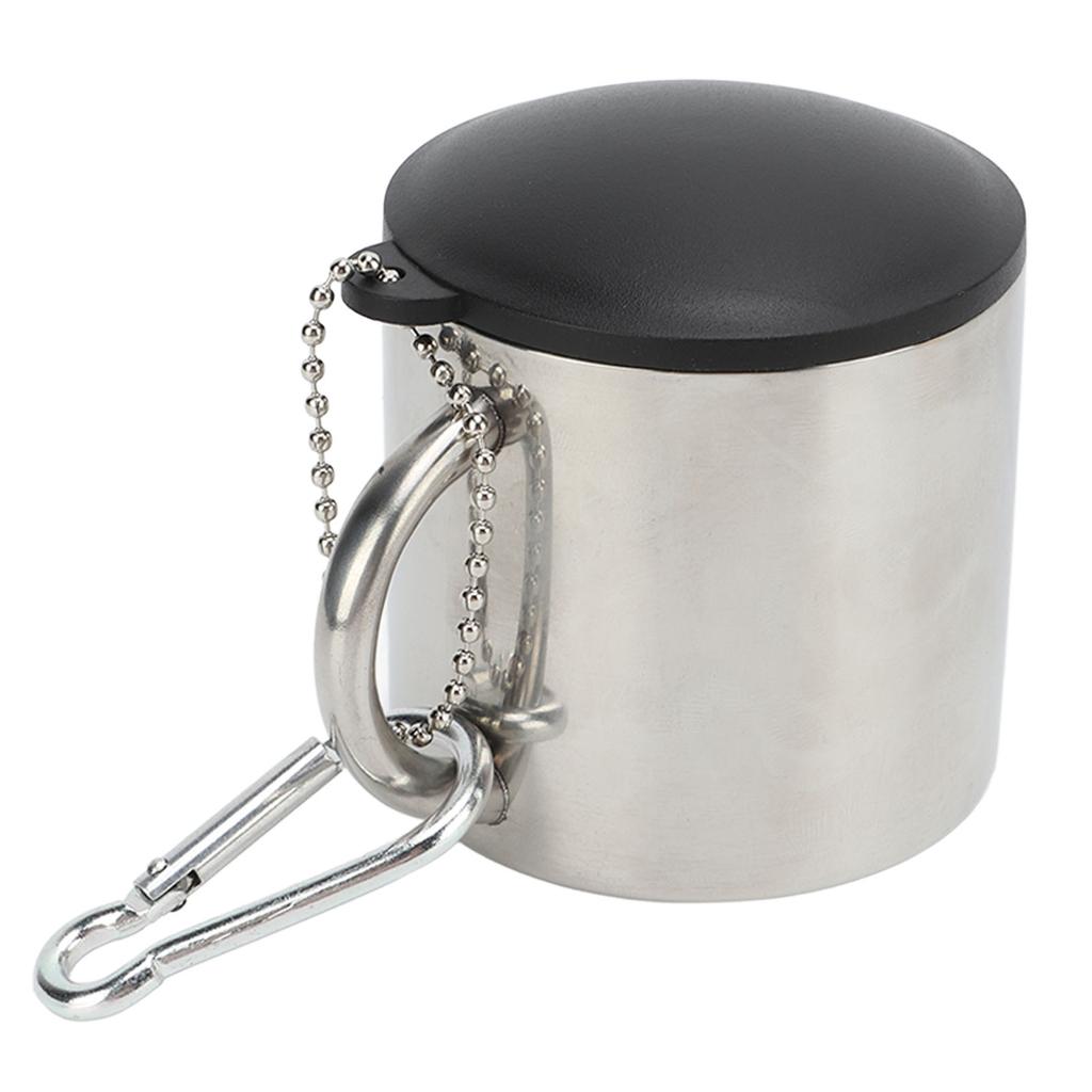 Camping Coffee Mug 110ml Heat Preservation Stainless Steel Teacup with Connection Buckle for