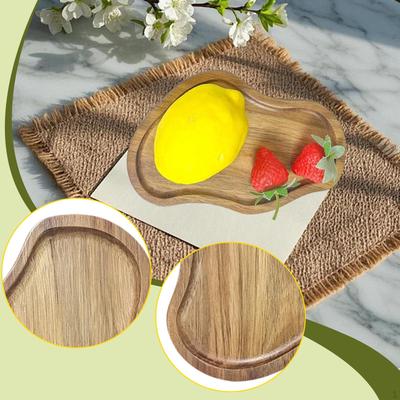 Wood Serving Tray Food Dish Appetizer Dinner Versatile Snack Plate, Platter for