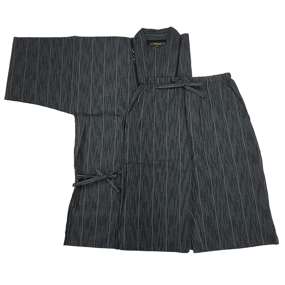 

Comme Ca Хлопковый Джинбей Размер L Мужская Домашняя Одежда, Угольный,