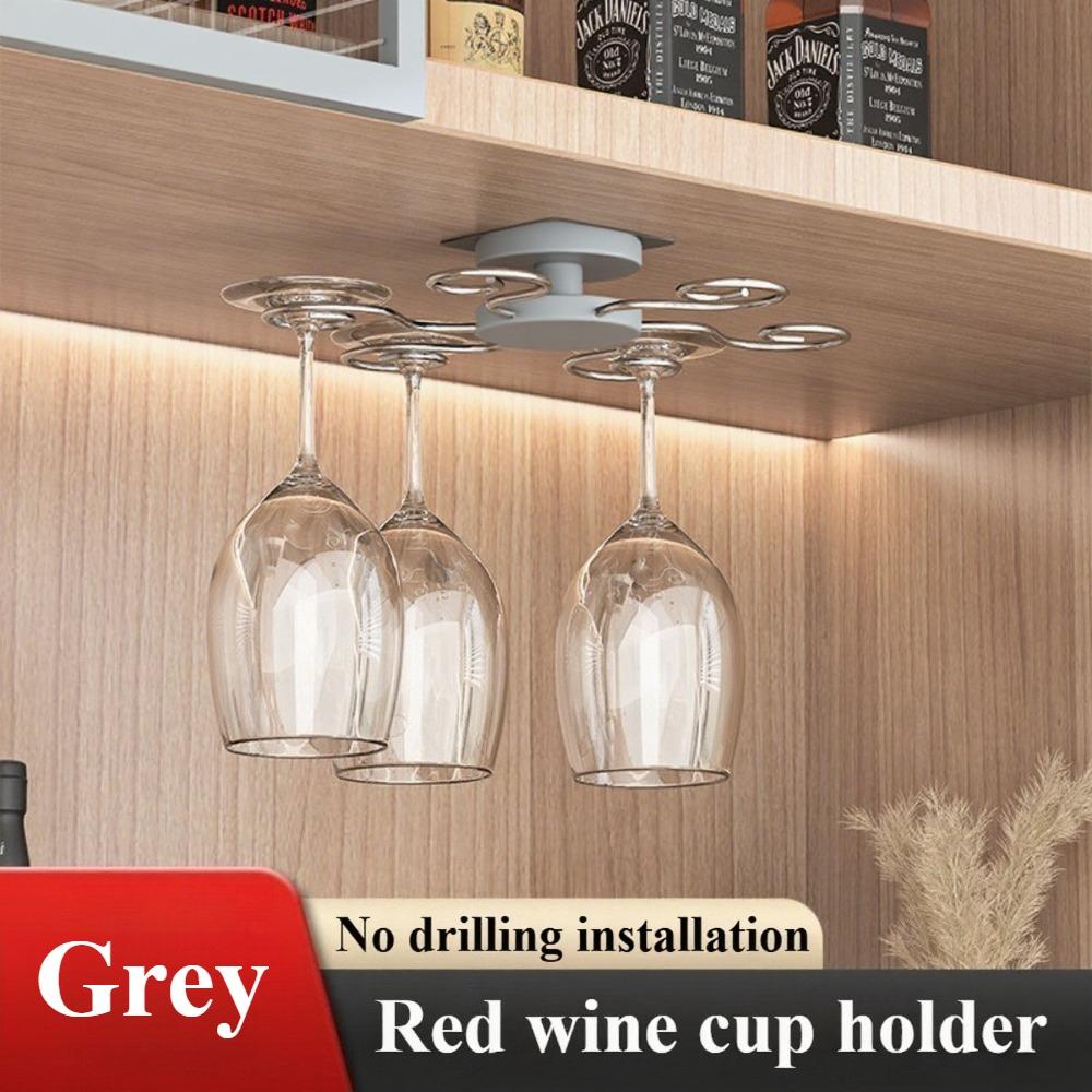 

1PC Rotatable Kitchen Wine Glass Holder with Metal Hooks Detachable Easy Cleaning Space Saving Bar Accessories Organizer Kitchen