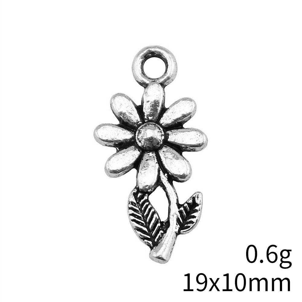 Flower Bud Charms Mini Floral Pendant Alloy Metal Leaf Findings Elegant Plant Jewelry Making Supplies For