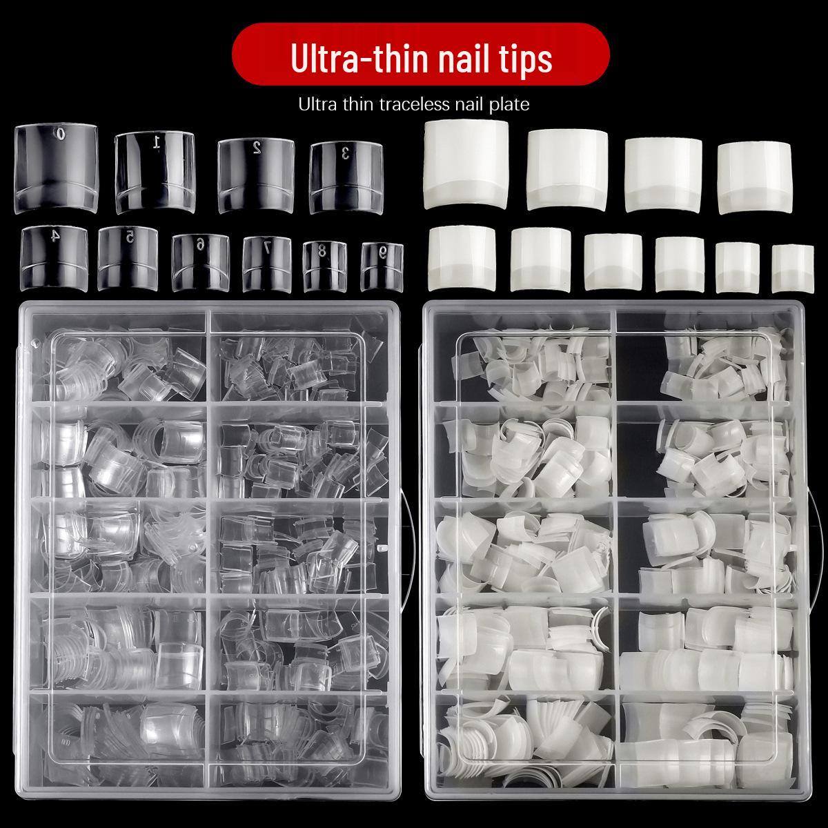 

Ultra-Thin Natural Fit Waterproof Short French Half Cover Nail Tips - Box of 500