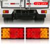 12 LED Tail Brake Light Square Signal Lamp Stop Warning Reverse Light For Car Truck Trailer Tractor Bus ATV RV Lorry Van 12V 24V