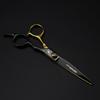 6.0 inch high screw electroplated black gold, hair scissors, hair scissors, flat scissors, bangs scissors, thin scissors 6H