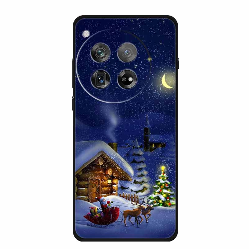 Christmas Phone Cases For Oneplus 12 12R 13 Case Black TPU Silicone For OnePlus 13 5G TPU Protective Soft Cover 1+12 1+12R 1+13