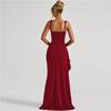 Women's Summer Fashion Spaghetti Strap Backless High Slit Dress