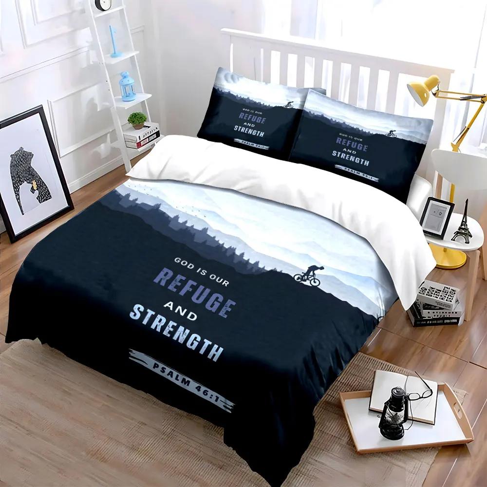 Inspirational Mountain Cycling Art Multiple sizes kid's and adults' bedroom Exquisite 3PC bedding set gift