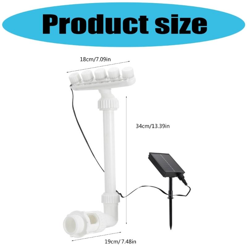 Solar Pool Fountains with 7 Color LED Lights 360 Degree Pool Waterfall Sprinkler Rechargeable Outdoor Pond Water Fountains