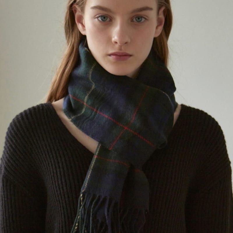 

YAN13 VINTAGE CHECK MUFFLER_DEEP GREEN ONE