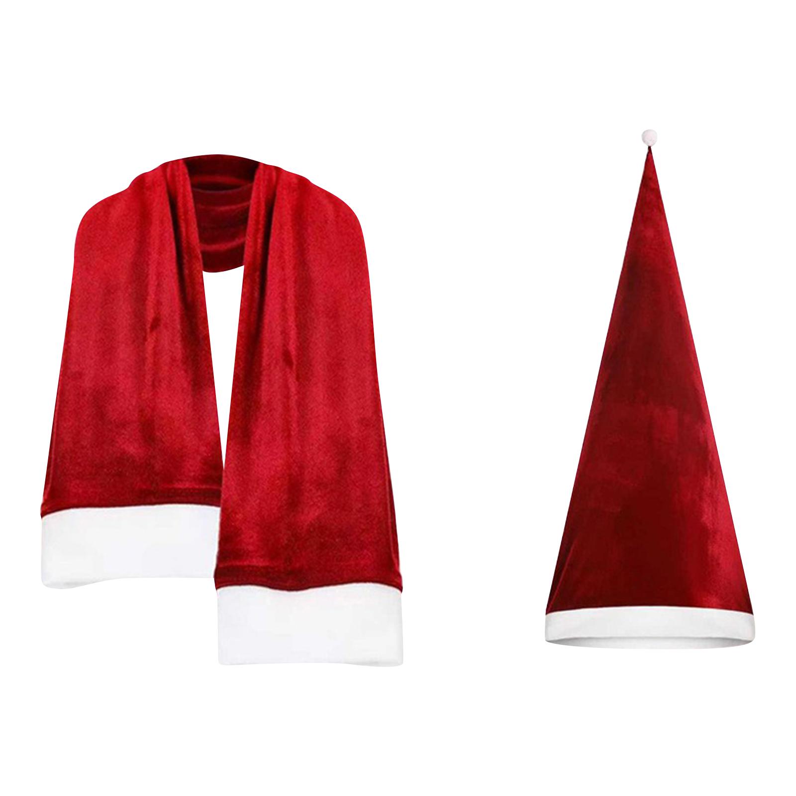 

Skeleton Christmas Outfits Scarf And Giant Santa Hat With Drawstring/Adhesive For Heavy Secure,Skeleton Accessories For Christmas Decorations Outdoor One Size