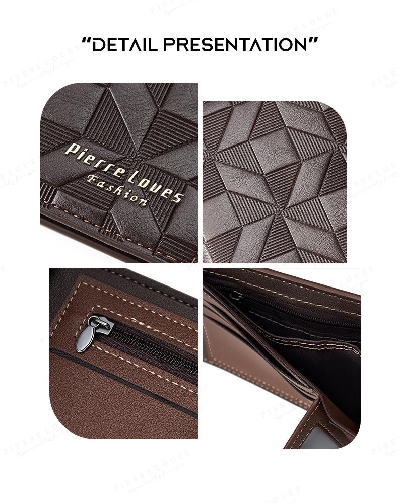 Men's Trifold Short Soft Wallet with Multi-Card Slots - Fashionable & Casual