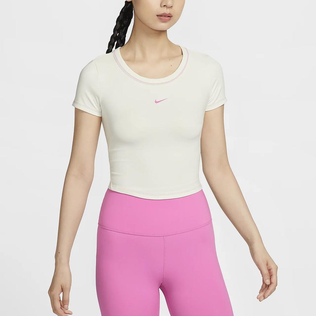 Nike Dri Fit One Fitted Crop Top Women's Sail White HM4584-133