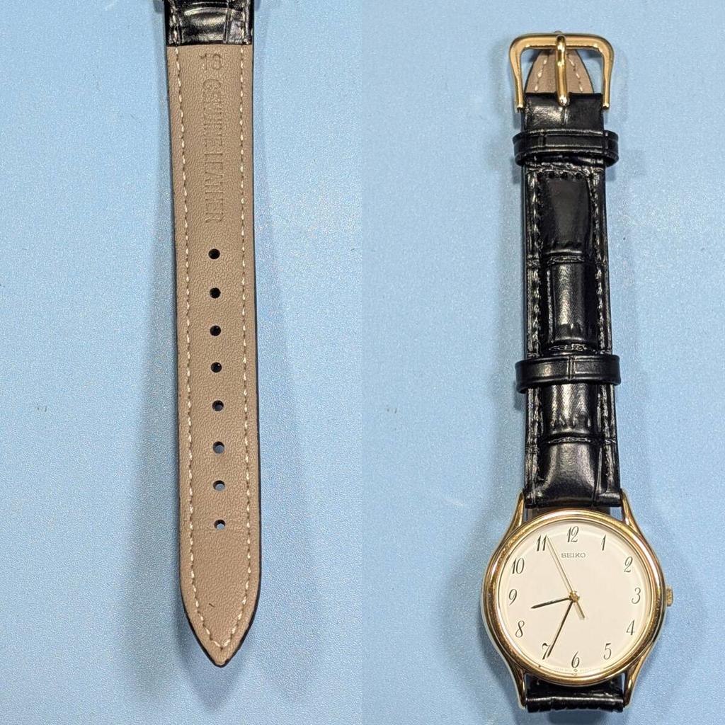 SEIKO Quartz Battery and Strap Working Men's Watch, Replaced, Condition, V-95