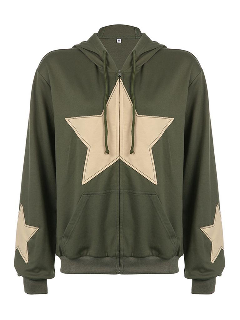 Amerikanisches 3D-gedrucktes Herren-Herbst-Japanstoff-Samt große Größe Nische vielseitiges Kapuzenoberteil Sternenprint Pullover