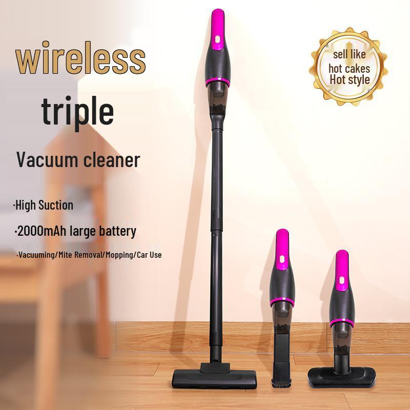 

Беспроводной ручной пылесос с насадкой для пола, функцией всасывания и влажной уборки - 3-в-1 для удаления шерсти и мусора, идеально подходит для использования в автомобиле и дома Color Box Pack Three-in-One Vacuum Cleaner