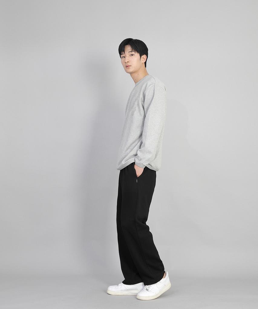 Seinteukeulu Plain Wide Sweatpants Swp-372 Black